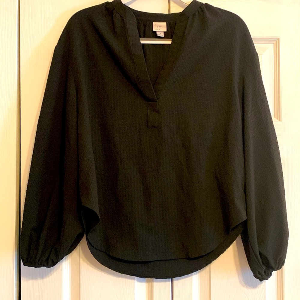 FREE WITH PURCHASE******* A New Day, black V neck blouse, size small, EUC